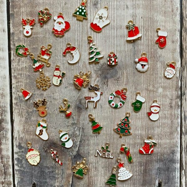 Multiple Christmas themed stitch markers for knitting and crochet