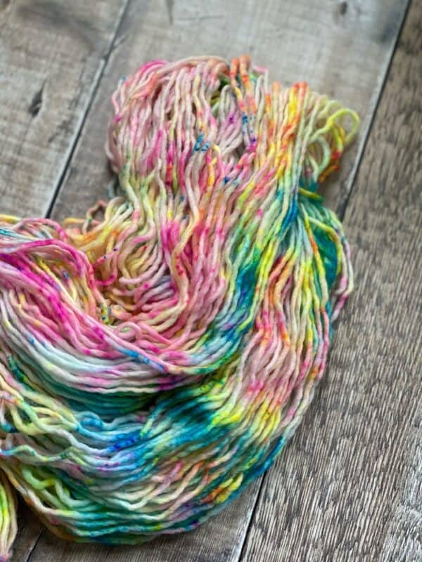 Neon rainbow merino DK yarn