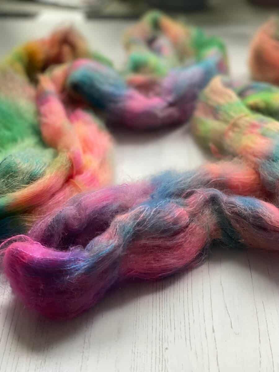 Pastel Rainbow lace weight mohair silk yarn - Rainbow Connection